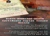 Birth, Marriage and Death Certificate Copies Issued Online